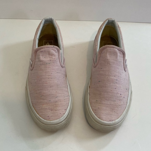 Vans Classic Slip On Speckle Jersey Pink Sneakers - Picture 3 of 9
